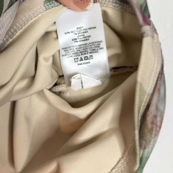 Express Body Contour Cropped Top Size L Womans Pink Floral Mesh Long Sleeve Y2K - Picture 5 of 5